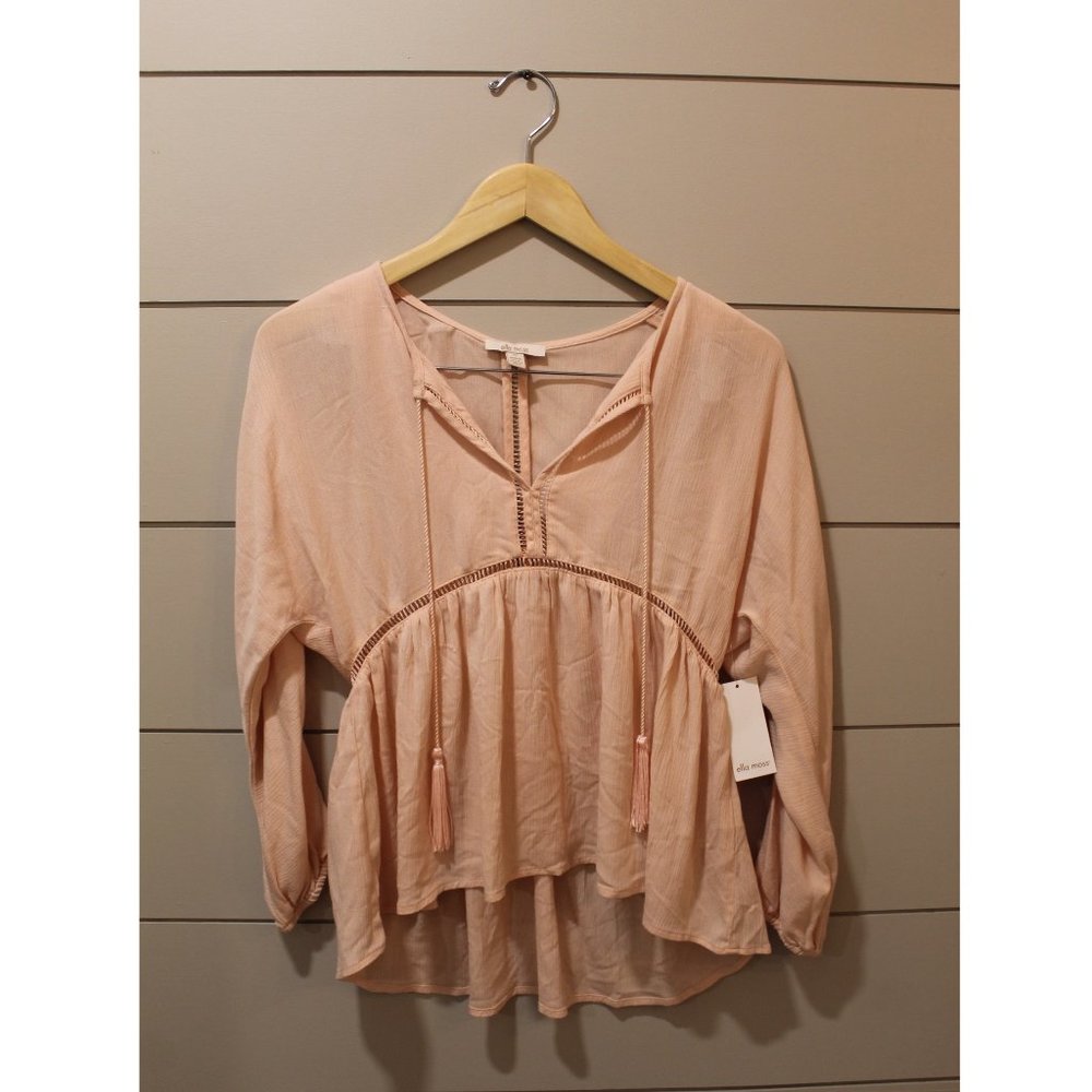 NEW Ella Moss Long Sleeve Light Pink Top